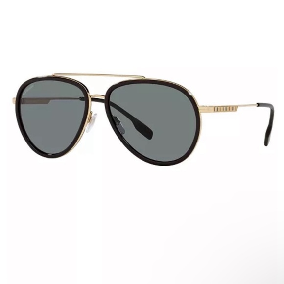 NWT Burberry Sunglasses Gold and Nova Check Trim LOW START - Picture 1 of 9